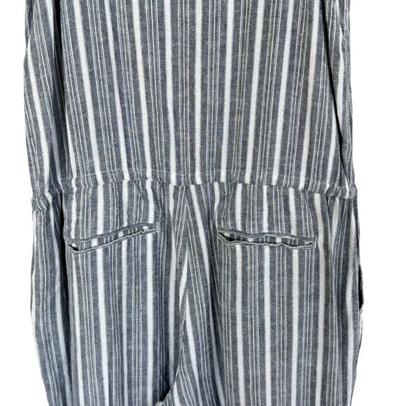Rails Large Brooklyn Capri Jumpsuit Greenwich Striped Pockets Sleeveless Gray - Picture 5 of 10